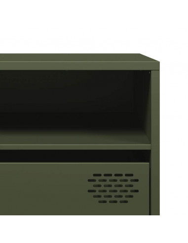 Mobile TV Verde Oliva 202x39x43,5 cm Acciaio Laminato a Freddo