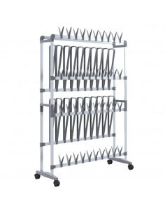 Scarpiera con Ruote Argento 89x27x120 cm