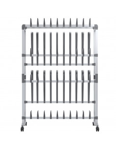 Scarpiera con Ruote Argento 89x27x120 cm 2