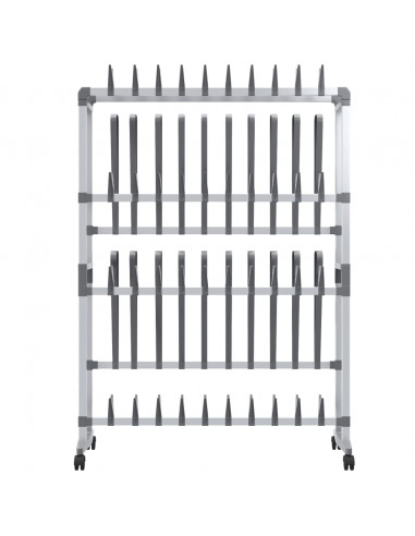 Scarpiera con Ruote Argento 89x27x120 cm