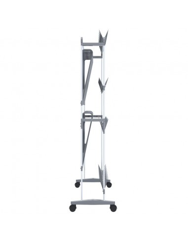 Scarpiera con Ruote Argento 89x27x120 cm