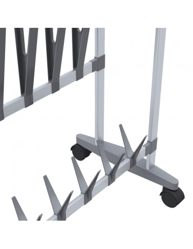 Scarpiera con Ruote Argento 89x27x120 cm