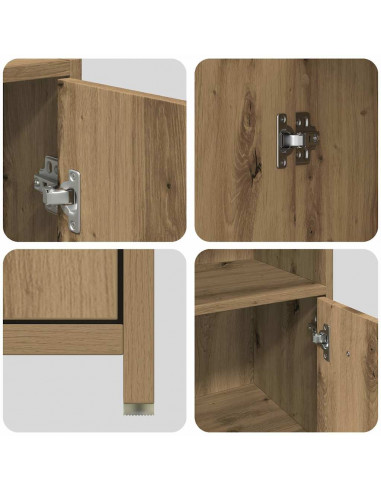 Set Mobili da Bagno 3 pz Rovere Artigianale Legno Multistrato