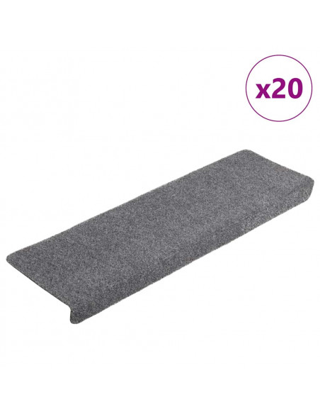 Tappetini Autoadesivi per Scale 20 pz Grigio Chiaro 65x21x4 cm