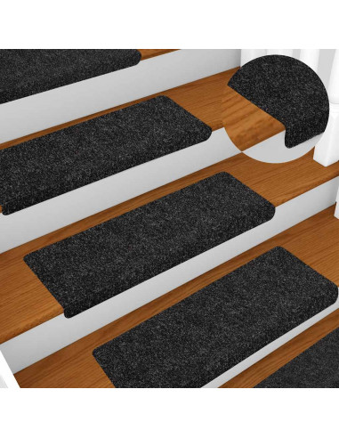 Tappetini Autoadesivi per Scale 20 pz Neri 65x21x4 cm