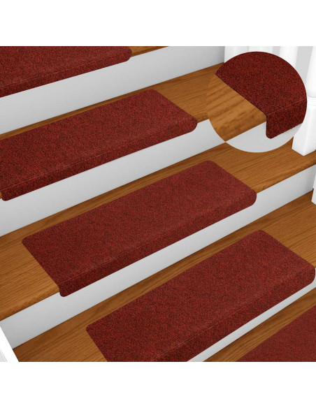 Tappetini Autoadesivi per Scale 20 pz Rosso Bordò 65x21x4 cm