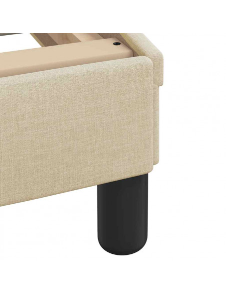 Letto con Materasso Crema 140x19 cm in Tessuto