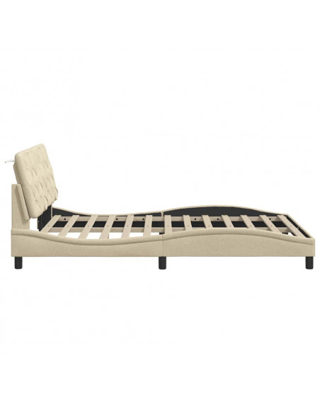 Giroletto senza Materasso Crema 140x190 cm in Tessuto