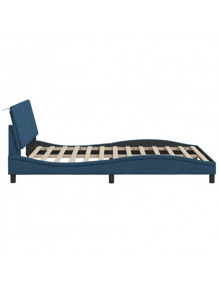 Giroletto senza Materasso Blu 140x190 cm in Tessuto