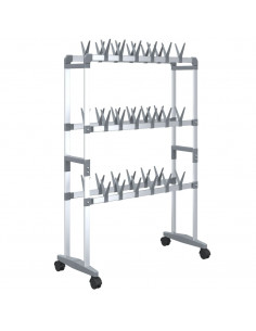 Scarpiera con Ruote Argento 66x27x100 cm