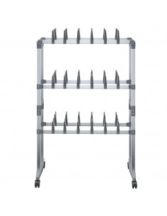 Scarpiera con Ruote Argento 66x27x100 cm 2