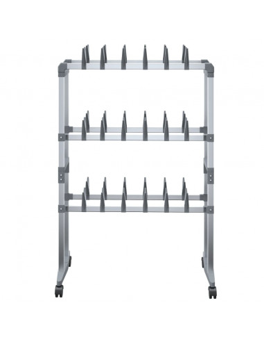 Scarpiera con Ruote Argento 66x27x100 cm