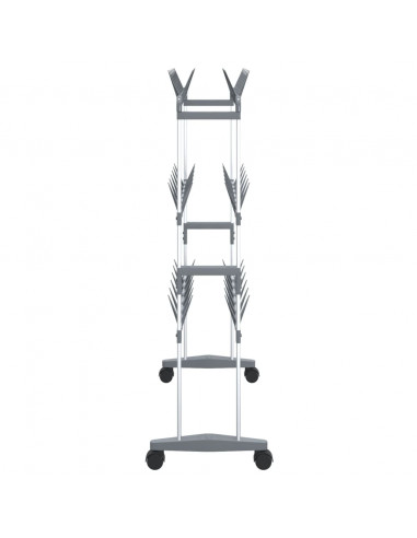 Scarpiera con Ruote Argento 66x27x100 cm