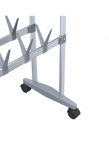 Scarpiera con Ruote Argento 66x27x100 cm