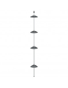 Supporto Doccia Telescopico con 4 Ripiani in Alluminio Argento 2