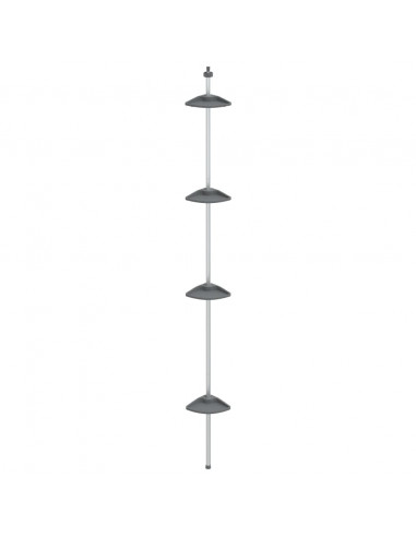Supporto Doccia Telescopico con 4 Ripiani in Alluminio Argento