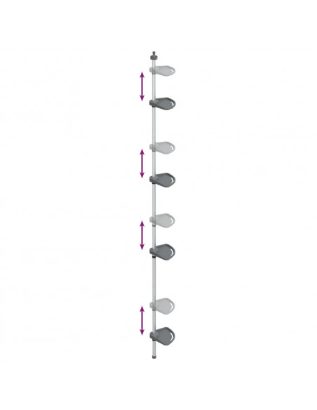 Supporto Doccia Telescopico con 4 Ripiani in Alluminio Argento