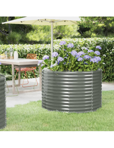 Letto Giardino Acciaio Verniciato a Polvere 100x100x68cm Grigio