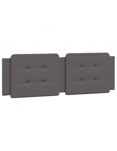 Giroletto con Testiera Grigio 160x200 cm in Similpelle