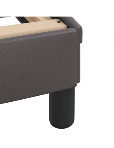 Giroletto con Testiera Grigio 160x200 cm in Similpelle