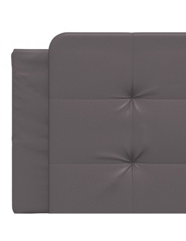 Giroletto con Testiera Grigio 160x200 cm in Similpelle