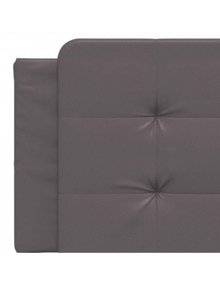 Giroletto con Testiera Grigio 160x200 cm in Similpelle