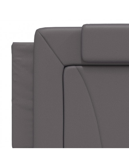 Giroletto con Luci LED Grigio 160x200 cm in Similpelle