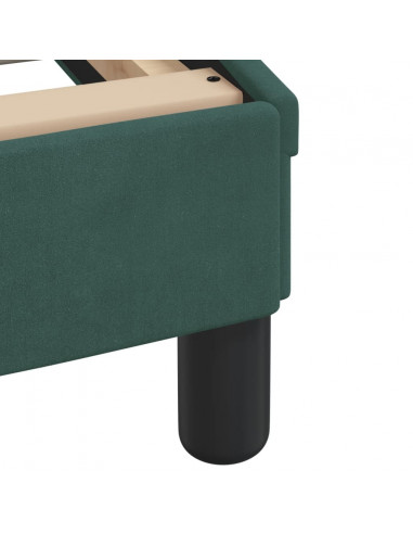 Letto con Materasso Verde Scuro 140x190 cm in Velluto
