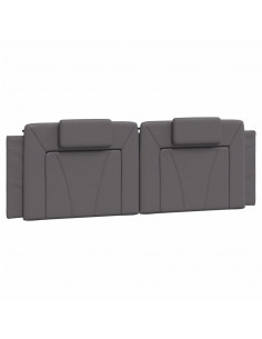 Giroletto con Testiera Grigio 160x200 cm in Similpelle 2