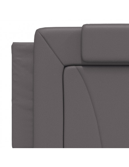 Giroletto con Testiera Grigio 160x200 cm in Similpelle