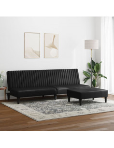 Set di Divani 2 pz Nero in Similpelle 2