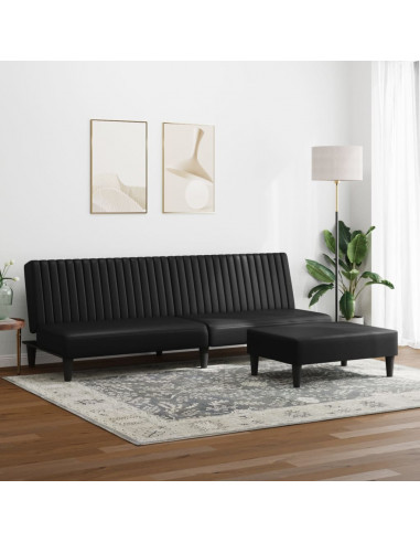 Set di Divani 2 pz Nero in Similpelle