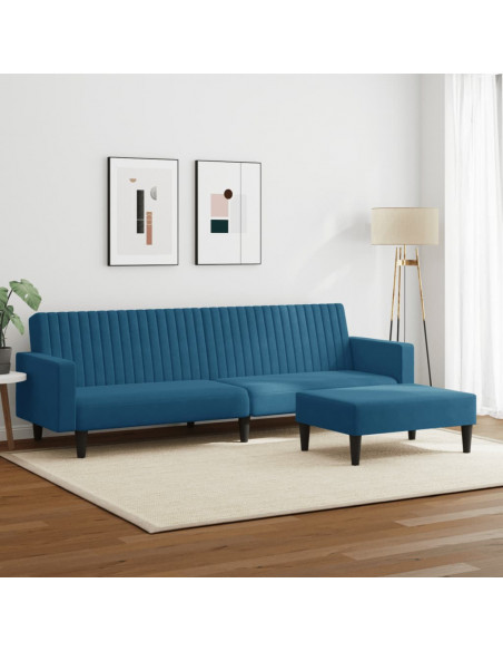 Set di Divani 2 pz Blu in Velluto