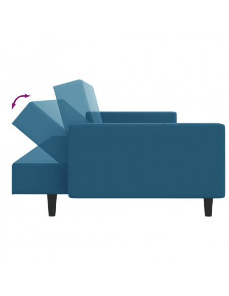 Set di Divani 2 pz Blu in Velluto