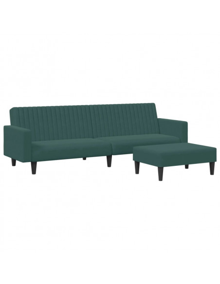 Set di Divani 2 pz Verde Scuro in Velluto