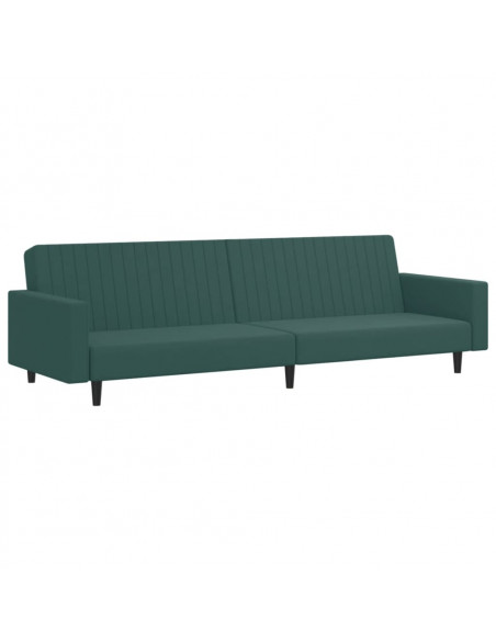Set di Divani 2 pz Verde Scuro in Velluto