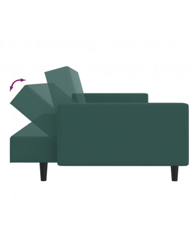 Set di Divani 2 pz Verde Scuro in Velluto