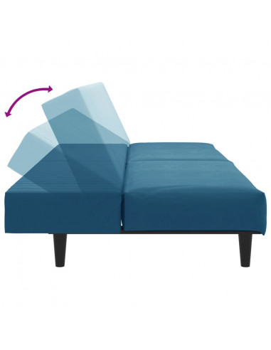 Set di Divani 2 pz Blu in Velluto