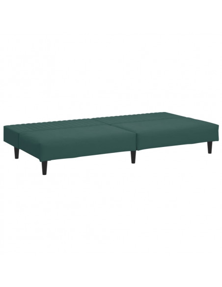 Set di Divani 2 pz Verde Scuro in Velluto