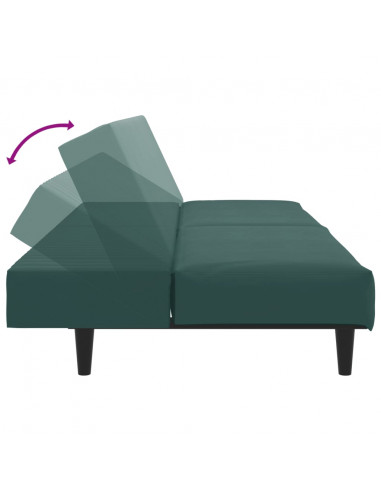 Set di Divani 2 pz Verde Scuro in Velluto