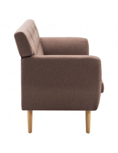 Divano a 3 Posti Rivestito in Tessuto 172x70x82 cm Marrone