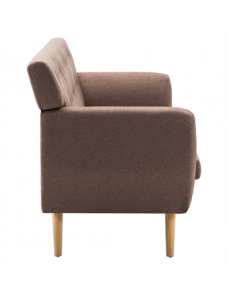 Divano a 3 Posti Rivestito in Tessuto 172x70x82 cm Marrone