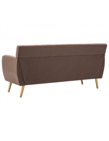 Divano a 3 Posti Rivestito in Tessuto 172x70x82 cm Marrone