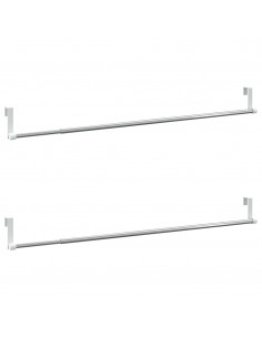 Binari per Tende 2 pz Bianco e Argento 60-105 cm Alluminio
