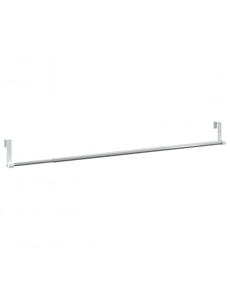 Binari per Tende 2 pz Bianco e Argento 60-105 cm Alluminio