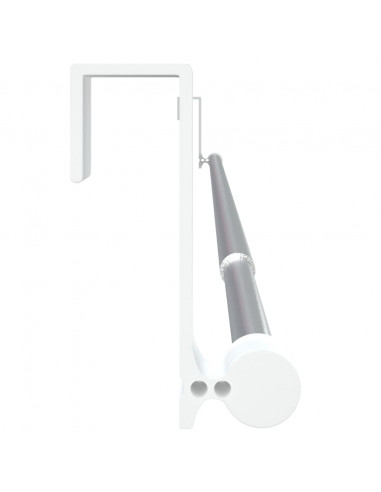 Binari per Tende 2 pz Bianco e Argento 60-105 cm Alluminio