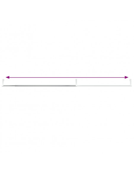Binari per Tende 2 pz Bianco e Argento 60-105 cm Alluminio