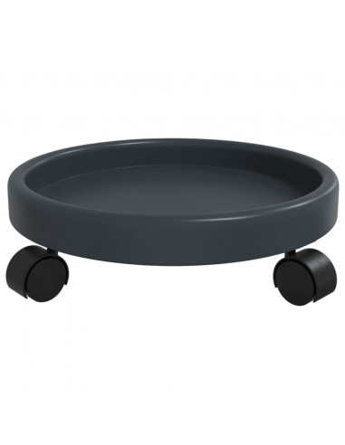 Carrelli per Piante con Ruote 2 pz Grigi Diametro 34 cm 35 kg