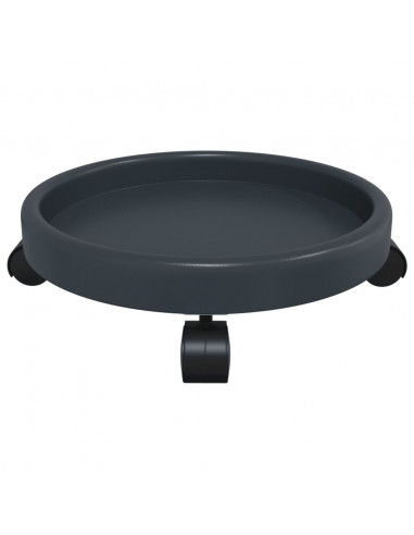 Carrelli per Piante con Ruote 2 pz Grigi Diametro 34 cm 35 kg