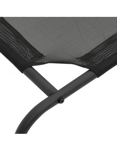 Cuccia per Cani Rialzata Nera L in Textilene